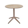 Стіл QUATRO FIX ø 80 TAUPE-OAK1